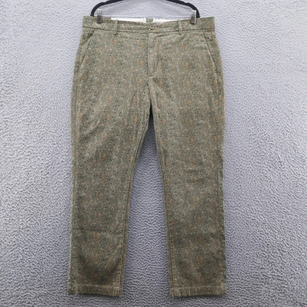 Levis Mens 38x30 Digital Camo Print Chino Pants Olive Green Stretch Twill‎ NEW